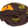 Embroidered "mumbai" scarf with dark brown background colour /ROSI