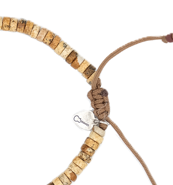 Bracelet SING A SONG jasper natural on macramé thread