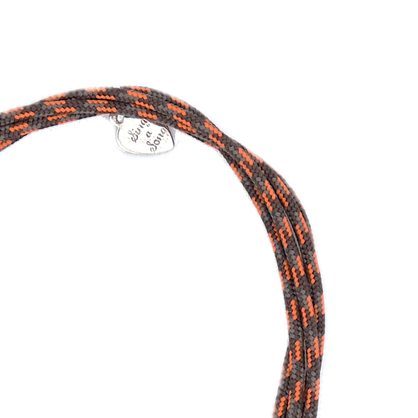 Cord bracelet SING A SONG you and me / brown and orange
