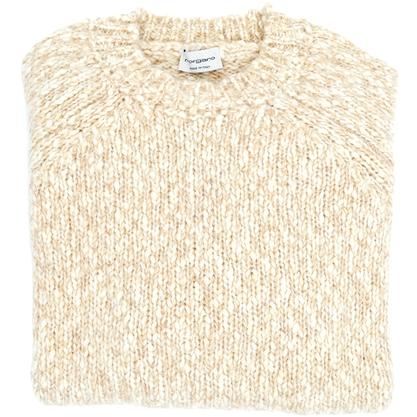 White and cream "mottled" round neck sweater MORGANO