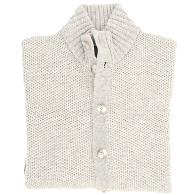 Light grey "honeycomb pattern" cardigan MORGANO