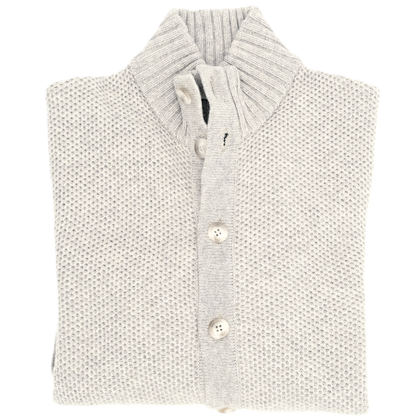 Light grey "honeycomb pattern" cardigan MORGANO