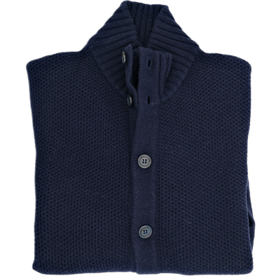 Navy blue "honeycomb pattern" cardigan MORGANO