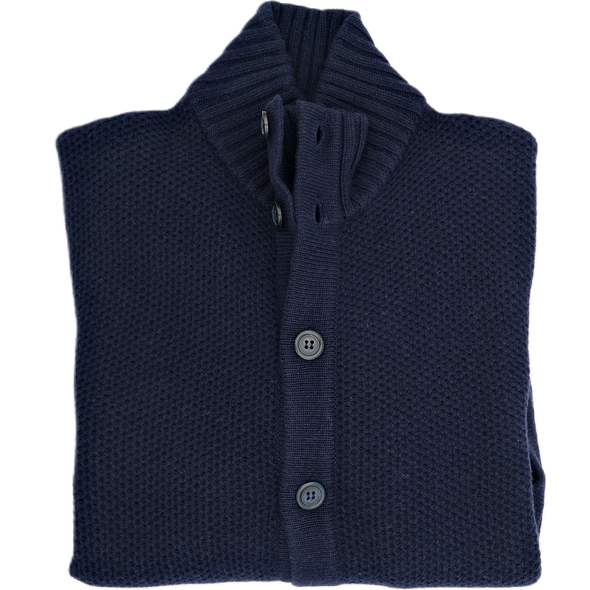 Navy blue "honeycomb pattern" cardigan MORGANO
