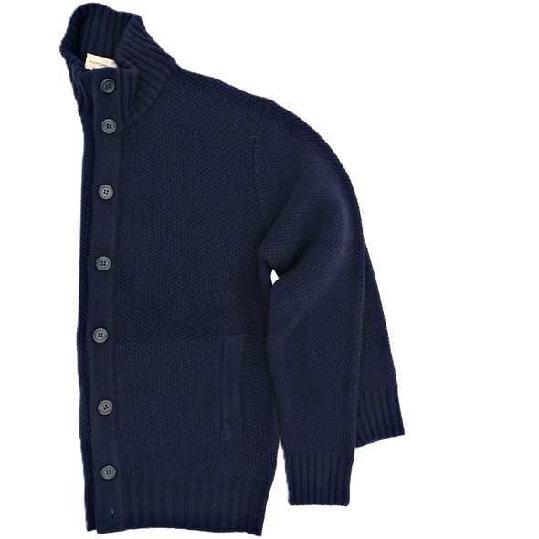 Navy blue "honeycomb pattern" cardigan MORGANO