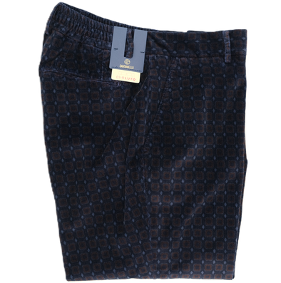 Dark blue and brown geometric patterns "Evoluto" chino SANTANIELLO DSE3880