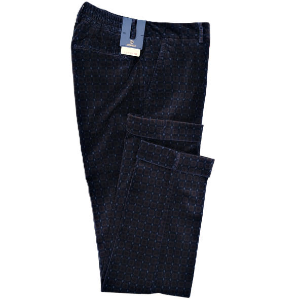 Dark blue and brown geometric patterns "Evoluto" chino SANTANIELLO DSE3880