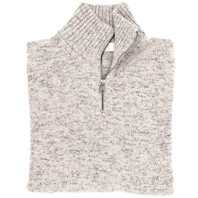 Black, grey and beige mix 1/2 zip sweater UMBERTO VALLATI