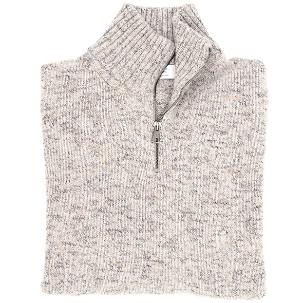 Black, grey and beige mix 1/2 zip sweater UMBERTO VALLATI
