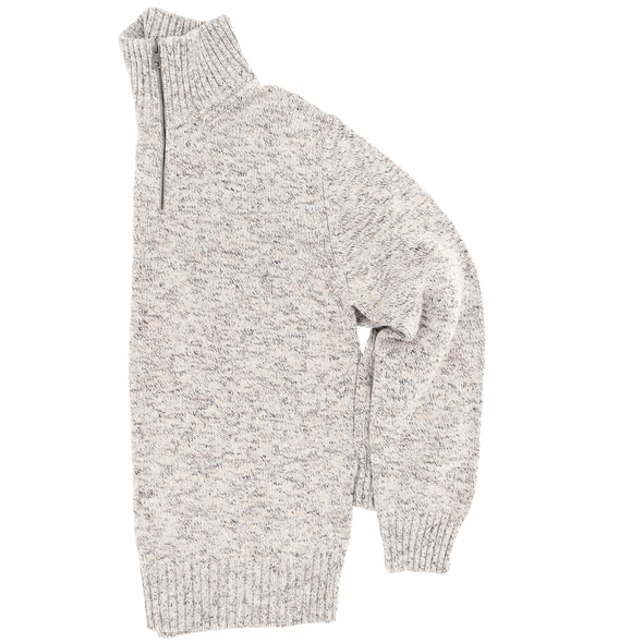 Black, grey and beige mix 1/2 zip sweater UMBERTO VALLATI