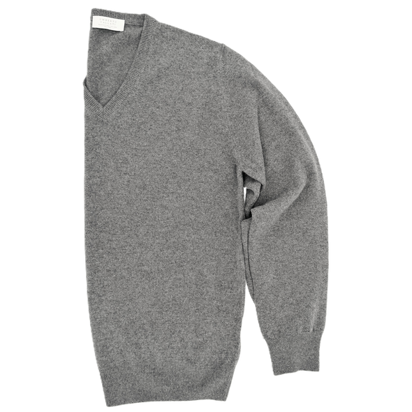 Dark grey V-neck sweater UMBERTO VALLATI