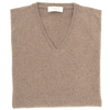 Brown V-neck sweater UMBERTO VALLATI