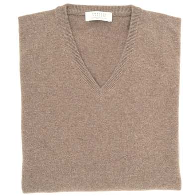 Brown V-neck sweater UMBERTO VALLATI