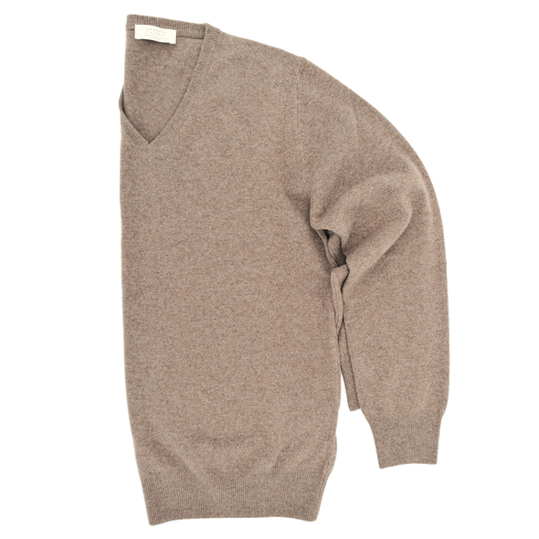 Brown V-neck sweater UMBERTO VALLATI