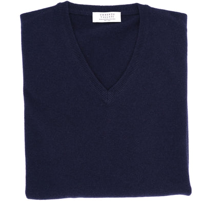 Navy blue V-neck sweater UMBERTO VALLATI