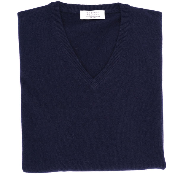 Navy blue V-neck sweater UMBERTO VALLATI