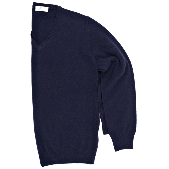 Navy blue V-neck sweater UMBERTO VALLATI