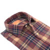 Beige, dark blue and wine bed check patterns "washed" casual shirt GRIGIO