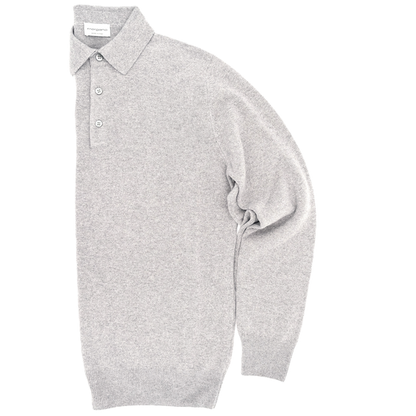 Light grey "long sleeves" polo shirt MORGANO