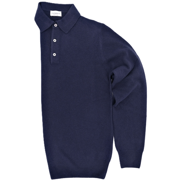 Navy blue "long sleeves" polo shirt MORGANO