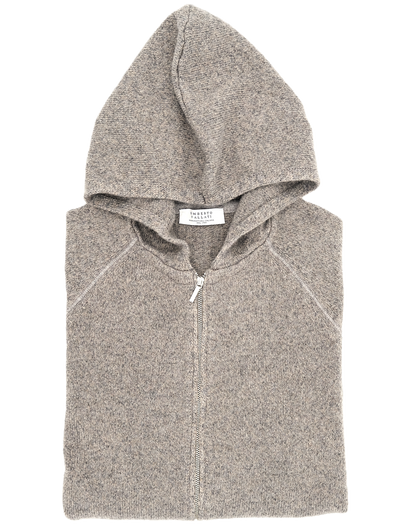 Brown, beige and grey mix hooded sweater UMBERTO VALLATI