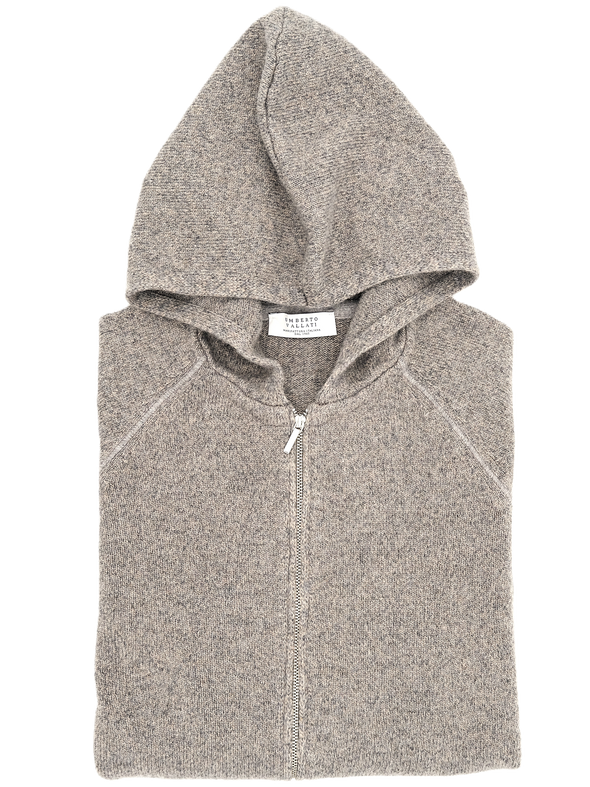Brown, beige and grey mix hooded sweater UMBERTO VALLATI