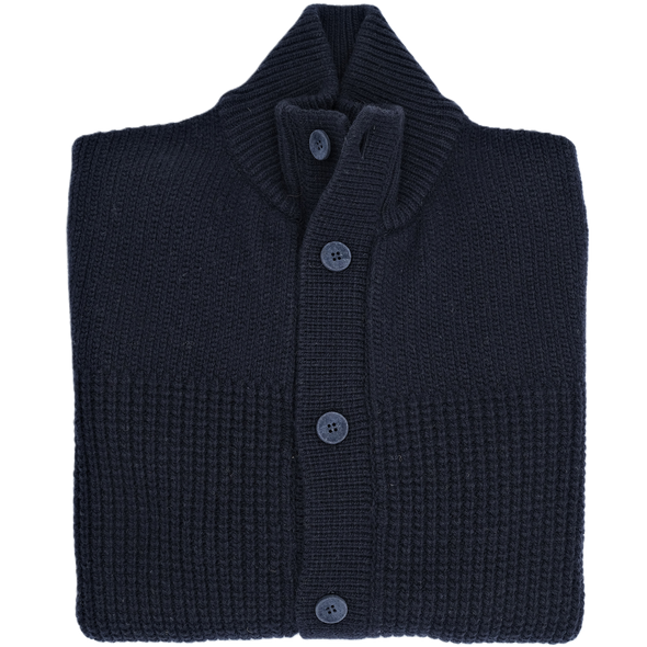 Navy blue "honeycomb patterns" cardigan UMBERTO VALLATI