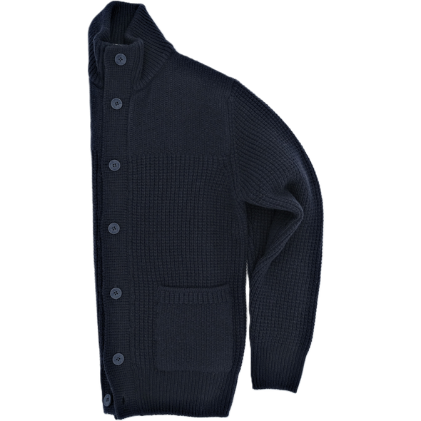 Navy blue "honeycomb patterns" cardigan UMBERTO VALLATI