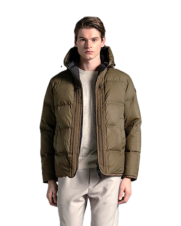 Kaki "Highland" hooded down jacket DUNO