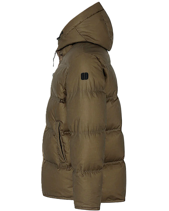 Kaki "Highland" hooded down jacket DUNO