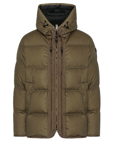 Kaki "Highland" hooded down jacket DUNO