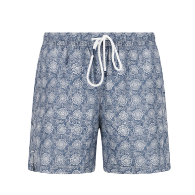 Royal blue "Flower pattern" swimwear FEDELI