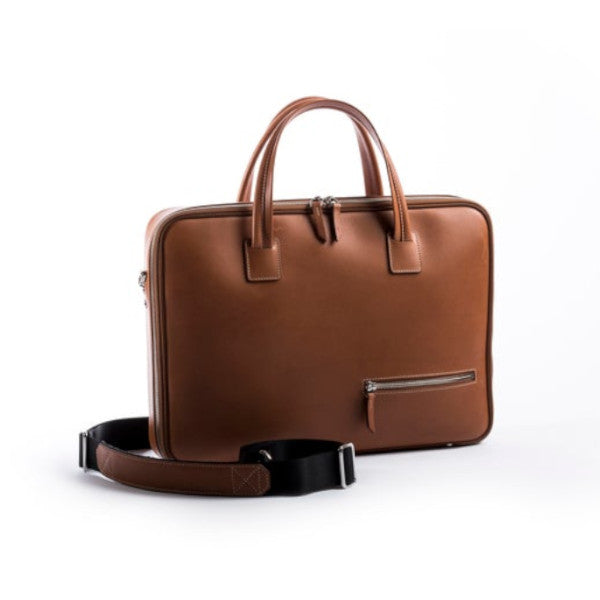 One day bag LUNDI Alessandro cognac leather. – Sartorial Corner