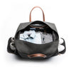 Voyager bag LUNDI Remington grey canvas and cognac leather