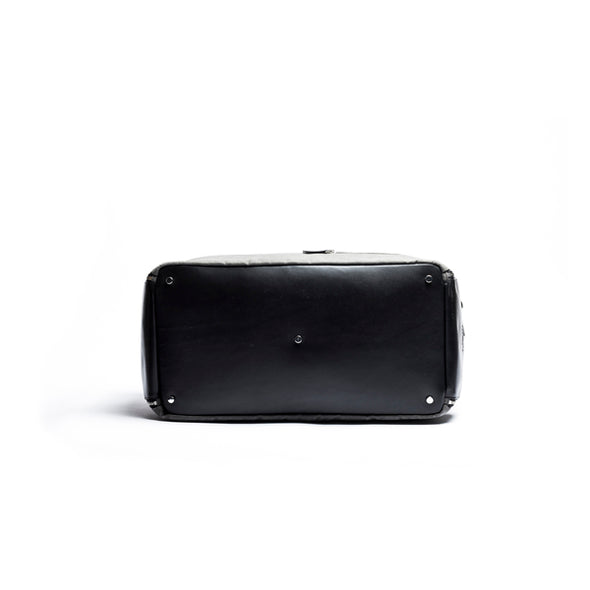 Voyager bag LUNDI Remington grey canvas and black leather