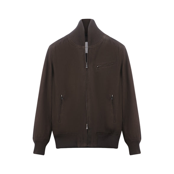 Dark Brown Suede Bomber SANNINO