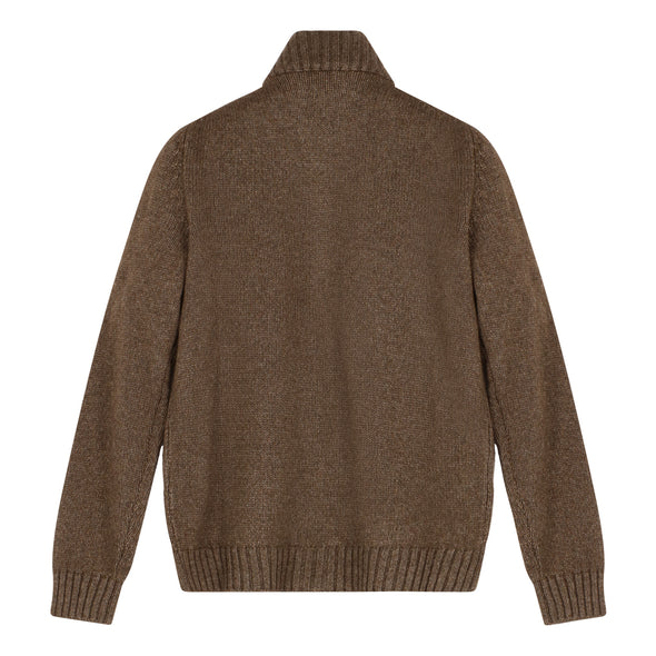 Brown zipped cardigan MAURO OTTAVIANI