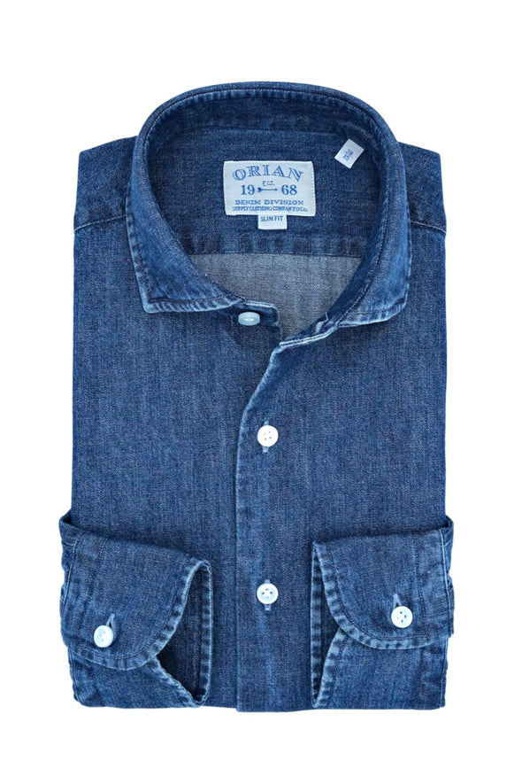 Washed blue "Denim Division" casual shirt ORIAN