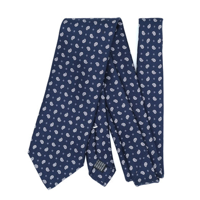 Dark blue tie with cashmere patterns CALABRESE