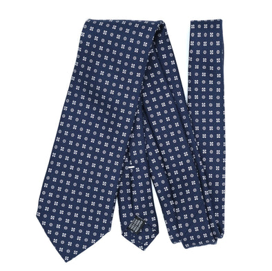 Dark blue tie with floral patterns CALABRESE