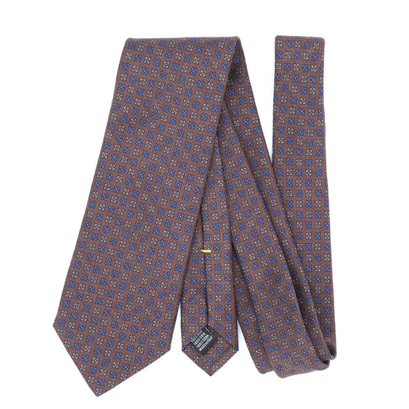 Brown tie with floral patterns CALABRESE