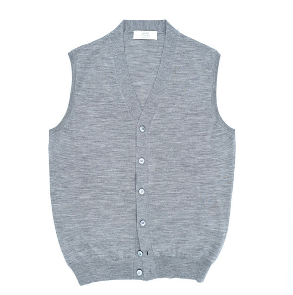 Light grey sleeveless cardigan MAURO OTTAVIANI