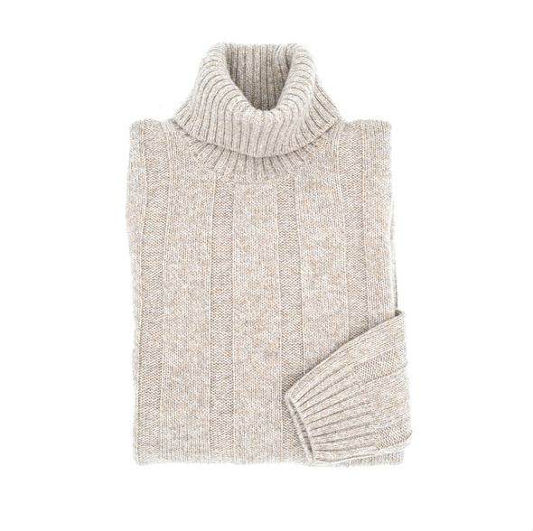 Mottled beige turtle neck sweater AB KOST