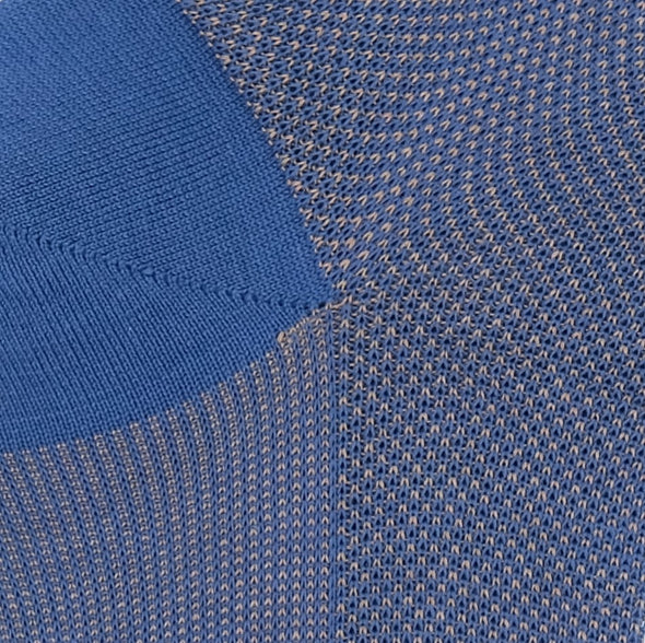 Bird's eye mid blue and beige mid-calf socks
