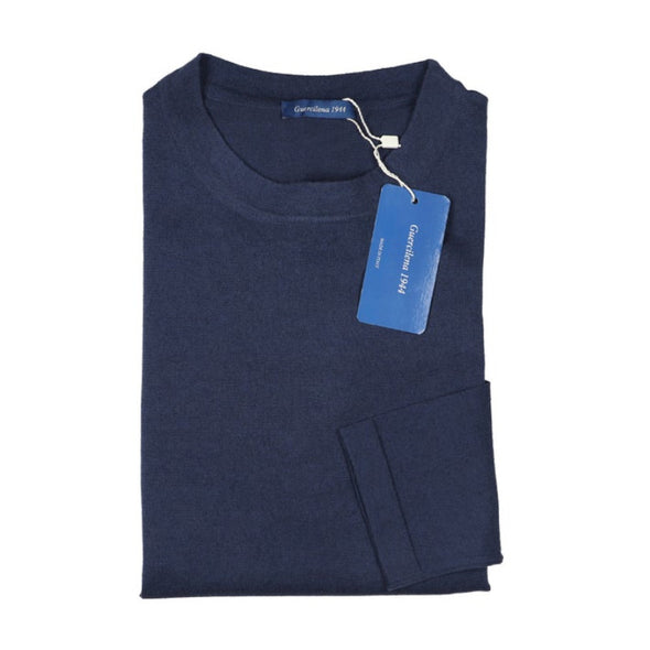 Navy blue round neck sweater GUERCILENA