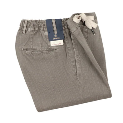 Mid grey chino with grey stripes SANTANIELLO