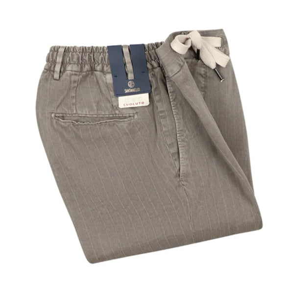 Mid grey chino with grey stripes SANTANIELLO