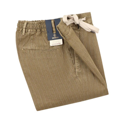Khaki chino with light grey stripes SANTANIELLO