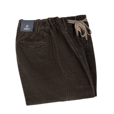 Prince of wales brown with large hazelnut squares chino SANTANIELLO