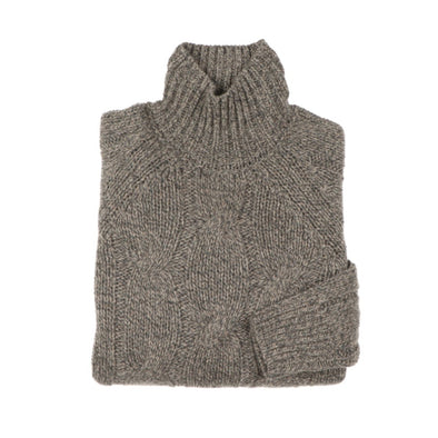 Mid brown funnel collar sweater PESERICO